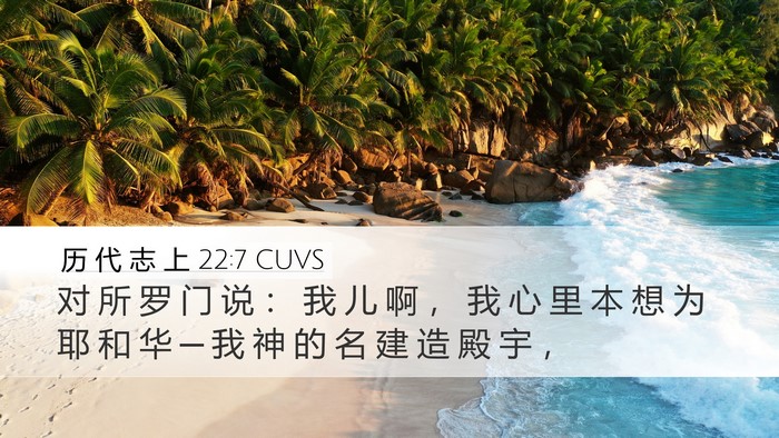 历 代 志 上 22:7 CUVS Bible Verse Image