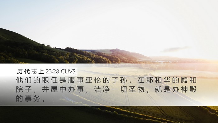 历 代 志 上 23:28 CUVS Bible Verse Image