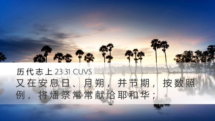 历 代 志 上 23:31 CUVS Bible Verse Image