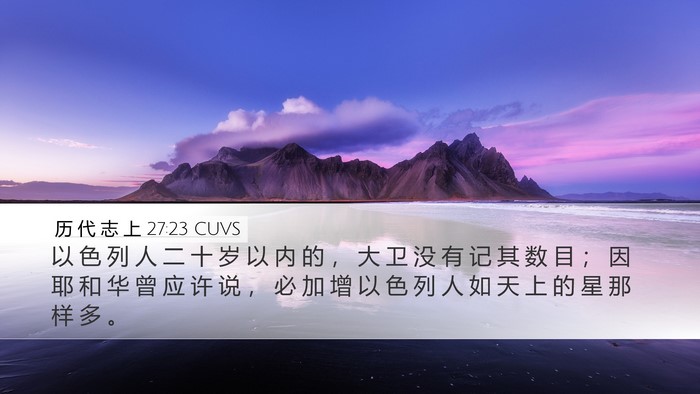 历 代 志 上 27:23 CUVS Bible Verse Image