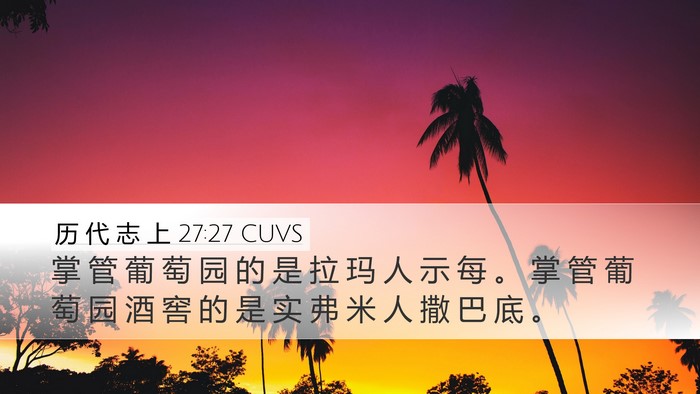 历 代 志 上 27:27 CUVS Bible Verse Image
