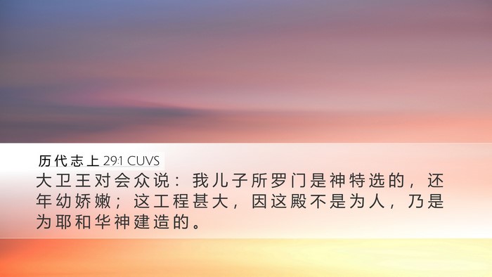 历 代 志 上 29:1 CUVS Bible Verse Image