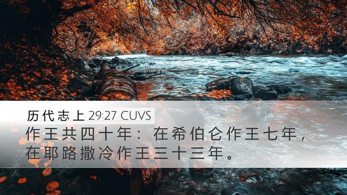 历 代 志 上 29:27 CUVS Bible Verse Image