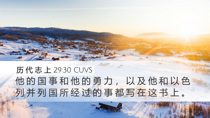 历 代 志 上 29:30 CUVS Desktop Wallpaper - 他 的 国 事 和 他 的 勇 力 ， 以 及 - Desktop Bible Verse Wallpaper