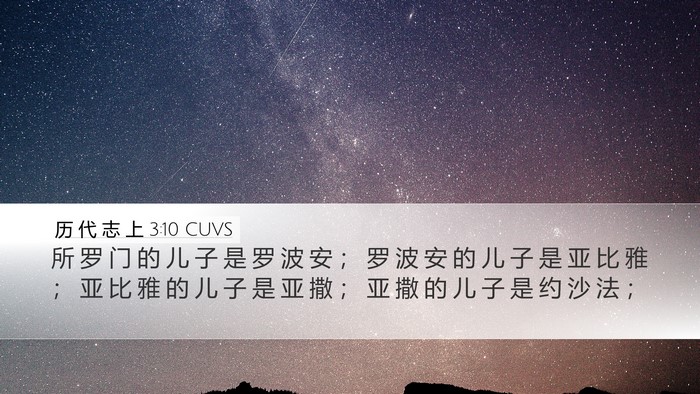 历 代 志 上 3:10 CUVS Bible Verse Image
