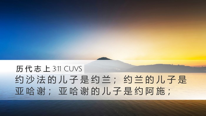历 代 志 上 3:11 CUVS Bible Verse Image