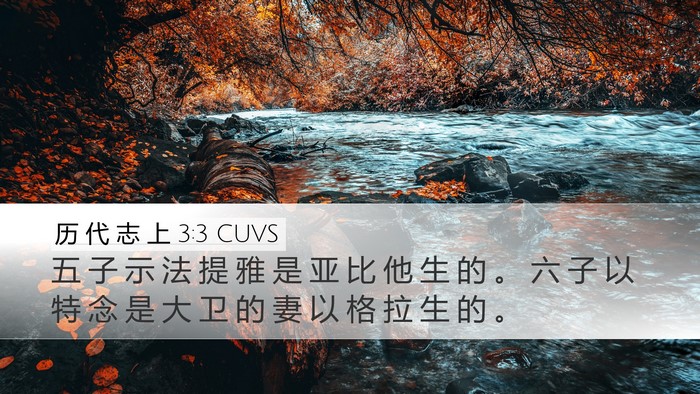 历 代 志 上 3:3 CUVS Desktop Wallpaper - 五 子 示 法 提 雅 是 亚 比 他 生 的 - Desktop Bible Verse Wallpaper