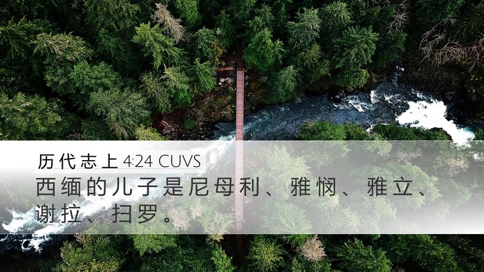 历 代 志 上 4:24 CUVS Bible Verse Image