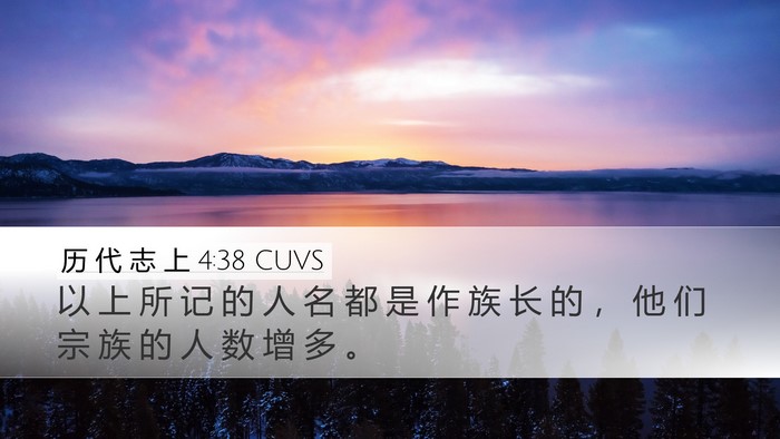 历 代 志 上 4:38 CUVS Desktop Wallpaper - 以 上 所 记 的 人 名 都 是 作 族 长 - Desktop Bible Verse Wallpaper