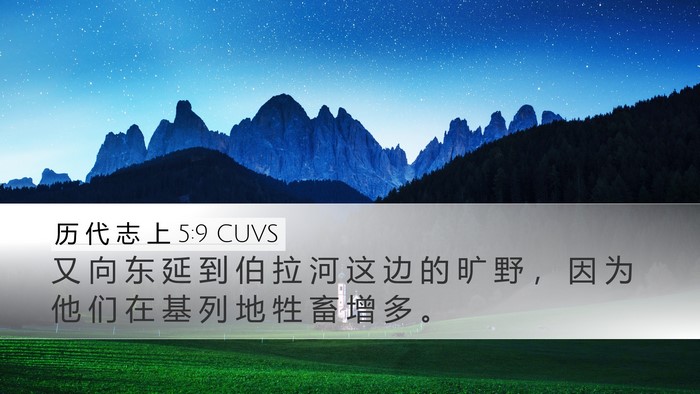 历 代 志 上 5:9 CUVS Bible Verse Image
