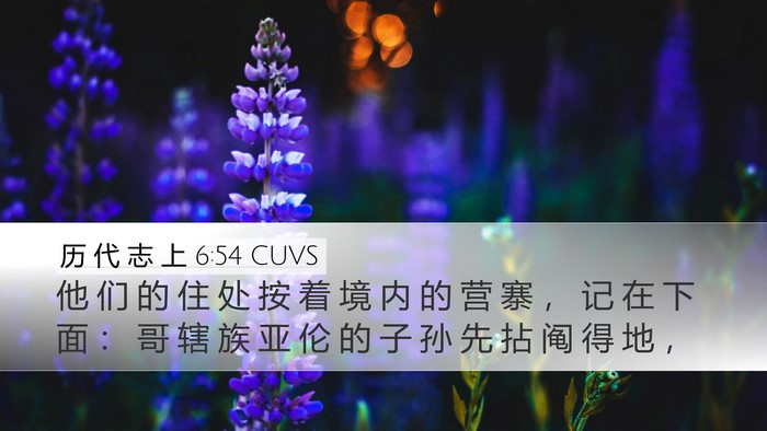 历 代 志 上 6:54 CUVS Bible Verse Image