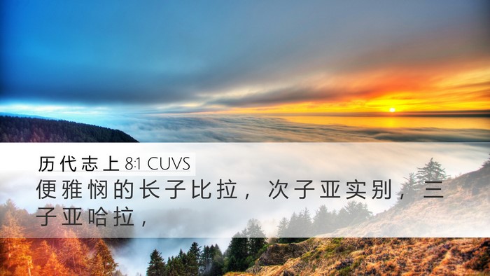 历 代 志 上 8:1 CUVS Bible Verse Image