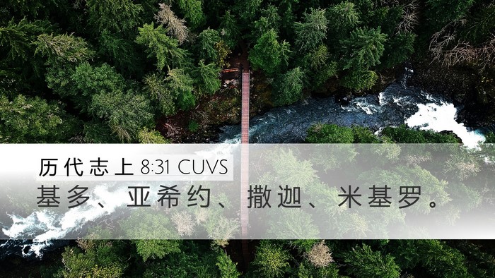 历 代 志 上 8:31 CUVS Bible Verse Image