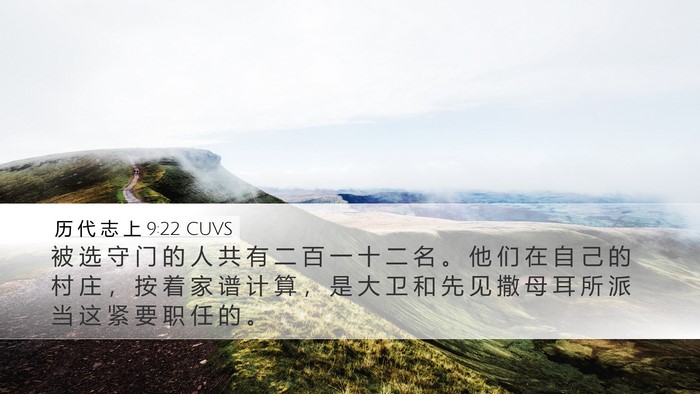 历 代 志 上 9:22 CUVS Bible Verse Image