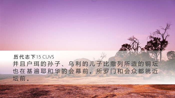 历 代 志 下 1:5 CUVS Desktop Wallpaper - 并 且 户 珥 的 孙 子 、 乌 利 的 儿 - Desktop Bible Verse Wallpaper