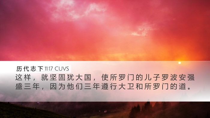 历 代 志 下 11:17 CUVS Bible Verse Image