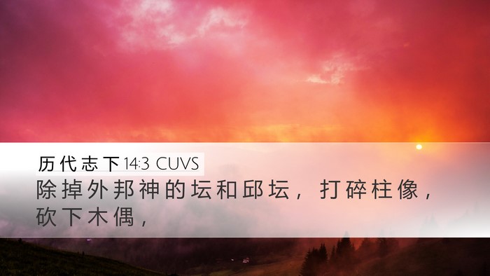 历 代 志 下 14:3 CUVS Bible Verse Image
