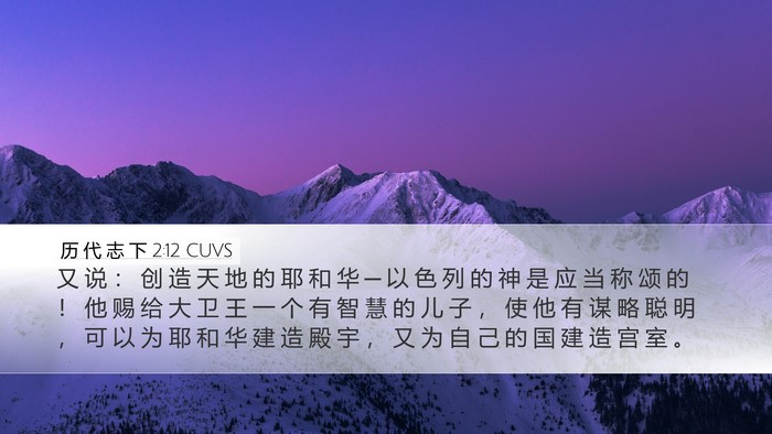 历 代 志 下 2:12 CUVS Bible Verse Image