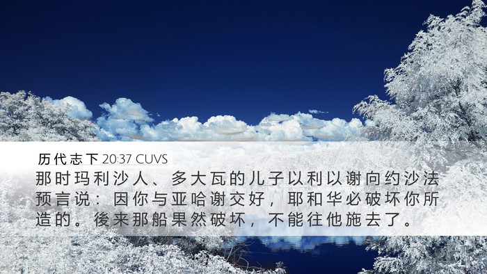 历 代 志 下 20:37 CUVS Bible Verse Image