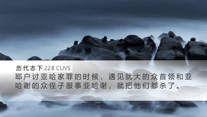 历 代 志 下 22:8 CUVS Bible Verse Image