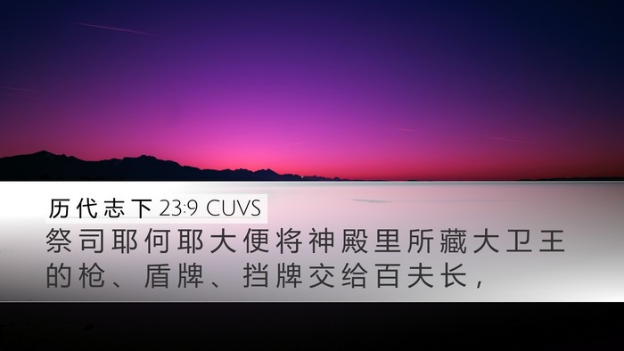 历 代 志 下 23:9 CUVS Bible Verse Image