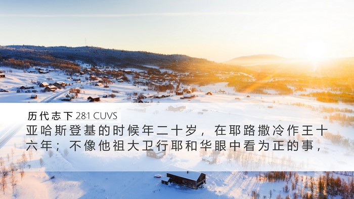 历 代 志 下 28:1 CUVS Bible Verse Image