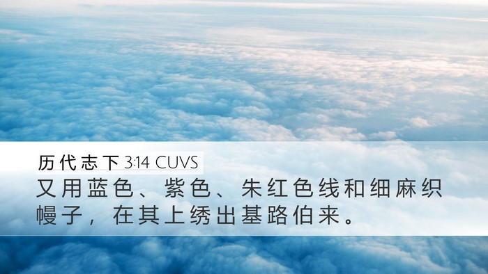 历 代 志 下 3:14 CUVS Bible Verse Image