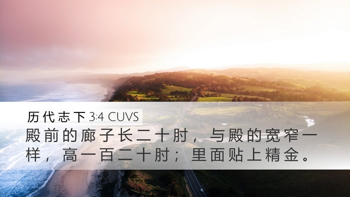 历 代 志 下 3:4 CUVS Bible Verse Image