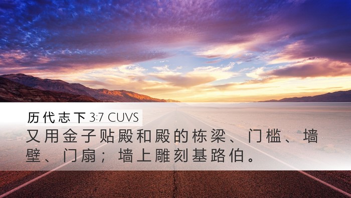 历 代 志 下 3:7 CUVS Desktop Wallpaper - 又 用 金 子 贴 殿 和 殿 的 栋 梁 、 - Desktop Bible Verse Wallpaper