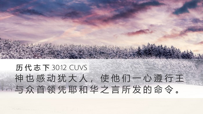 历 代 志 下 30:12 CUVS Bible Verse Image