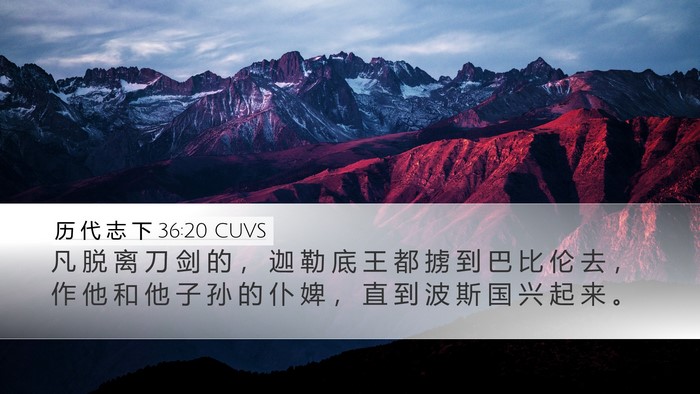 历 代 志 下 36:20 CUVS Bible Verse Image