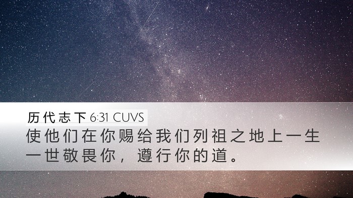 历 代 志 下 6:31 CUVS Bible Verse Image