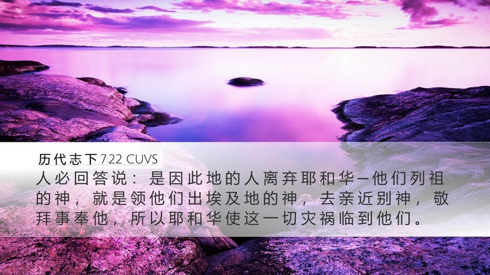 历 代 志 下 7:22 CUVS Bible Verse Image