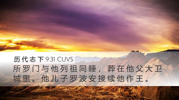 历 代 志 下 9:31 CUVS Bible Verse Image