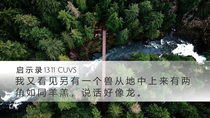 启 示 录 13:11 CUVS Bible Verse Image