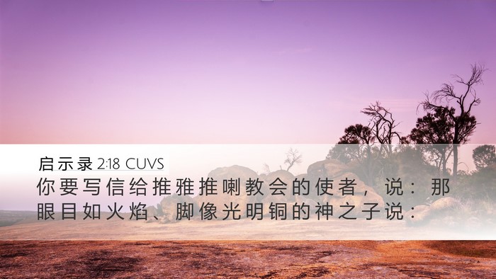 启 示 录 2:18 CUVS Bible Verse Image