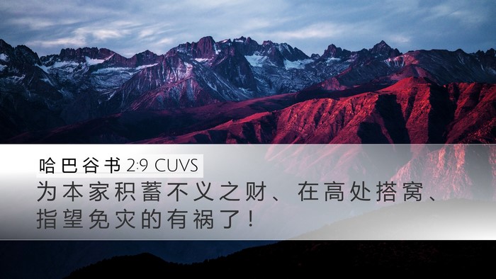 哈 巴 谷 书 2:9 CUVS Bible Verse Image