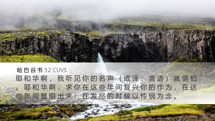 哈 巴 谷 书 3:2 CUVS Bible Verse Image
