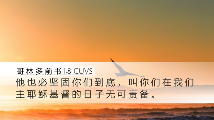 哥 林 多 前 书 1:8 CUVS Bible Verse Image