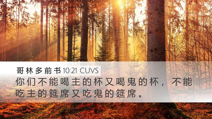 哥 林 多 前 书 10:21 CUVS Bible Verse Image