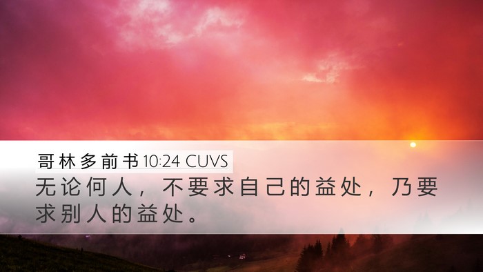 哥 林 多 前 书 10:24 CUVS Bible Verse Image