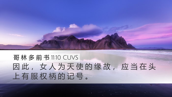 哥 林 多 前 书 11:10 CUVS Bible Verse Image