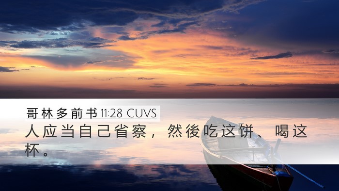 哥 林 多 前 书 11:28 CUVS Bible Verse Image