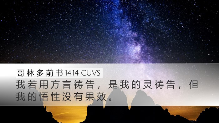 哥 林 多 前 书 14:14 CUVS Bible Verse Image