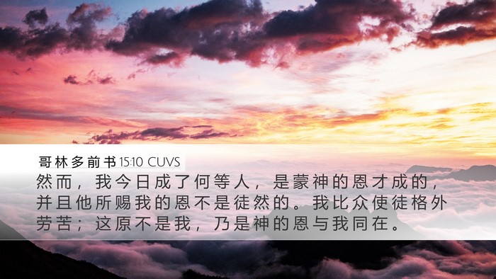 哥 林 多 前 书 15:10 CUVS Bible Verse Image
