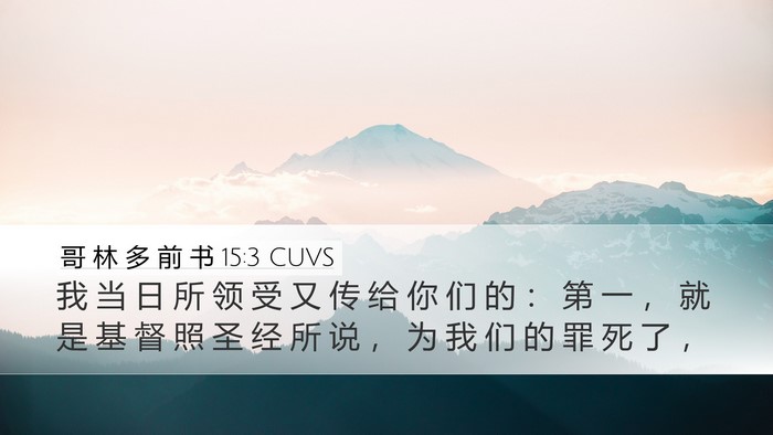 哥 林 多 前 书 15:3 CUVS Bible Verse Image