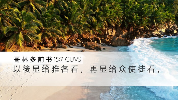 哥 林 多 前 书 15:7 CUVS Bible Verse Image
