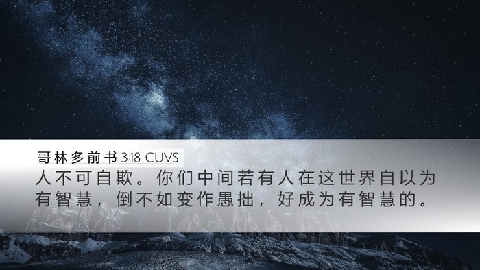 哥 林 多 前 书 3:18 CUVS Bible Verse Image