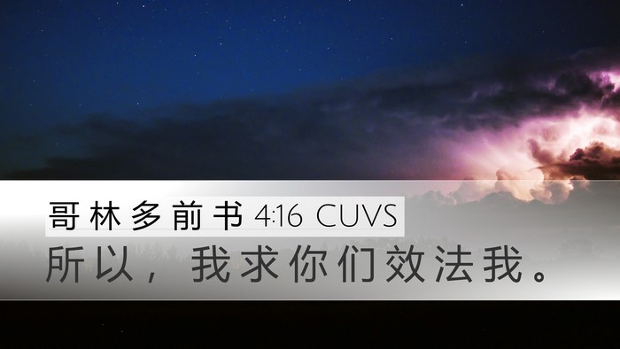 哥 林 多 前 书 4:16 CUVS Bible Verse Image