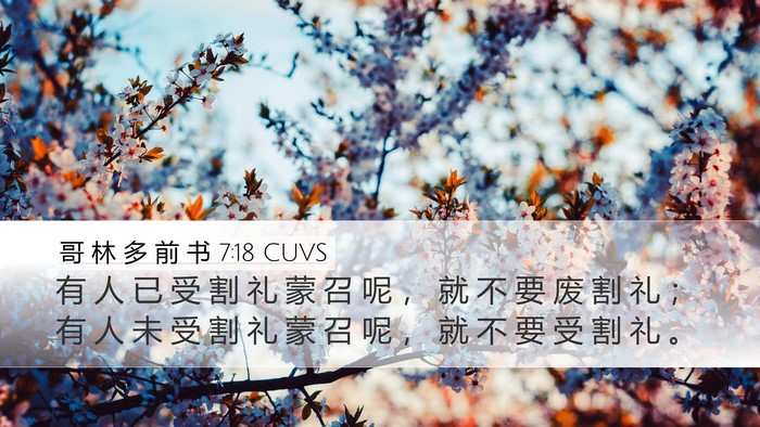 哥 林 多 前 书 7:18 CUVS Desktop Wallpaper - 有 人 已 受 割 礼 蒙 召 呢 ， 就 不 - Desktop Bible Verse Wallpaper